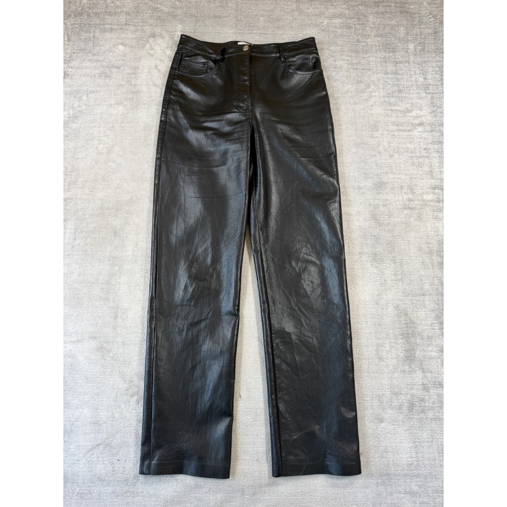 Wilfred Pants Womens 6 Black Faux Leather Straight Leg High Rise Melina Style